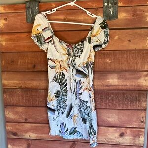 Guess Multicolor Floral Tropical Mini Dress💛🌻 Medium Very Good Condition